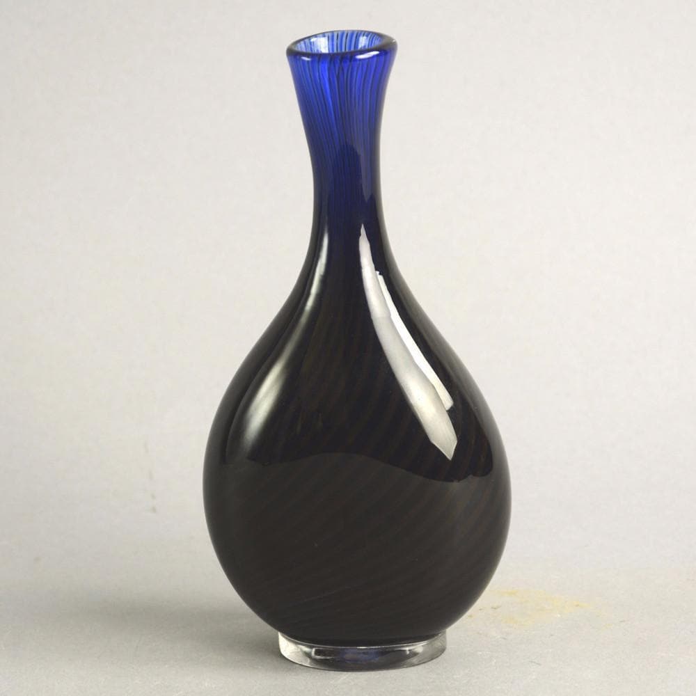 "Colora" blue glass vase by Vicke Lindstrand for Kosta N6517 - Freeforms