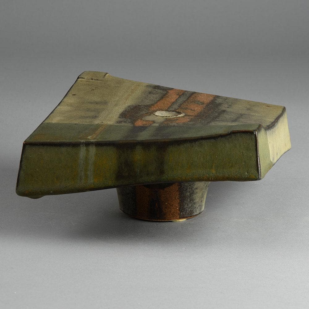 Dieter Crumbiegel, Germany sculptural vessel with brown glaze E7236 - Freeforms