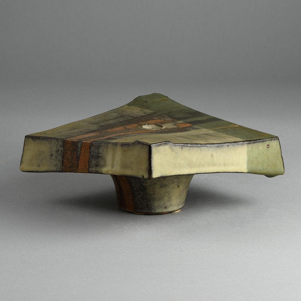 Dieter Crumbiegel, Germany sculptural vessel with brown glaze E7236 - Freeforms