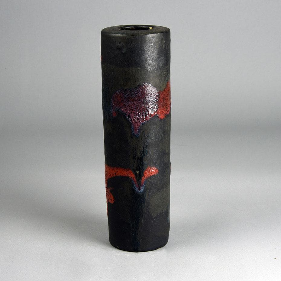 Dieter Crumbiegel, Germany, unique stoneware cylindrical vase E7238 - Freeforms