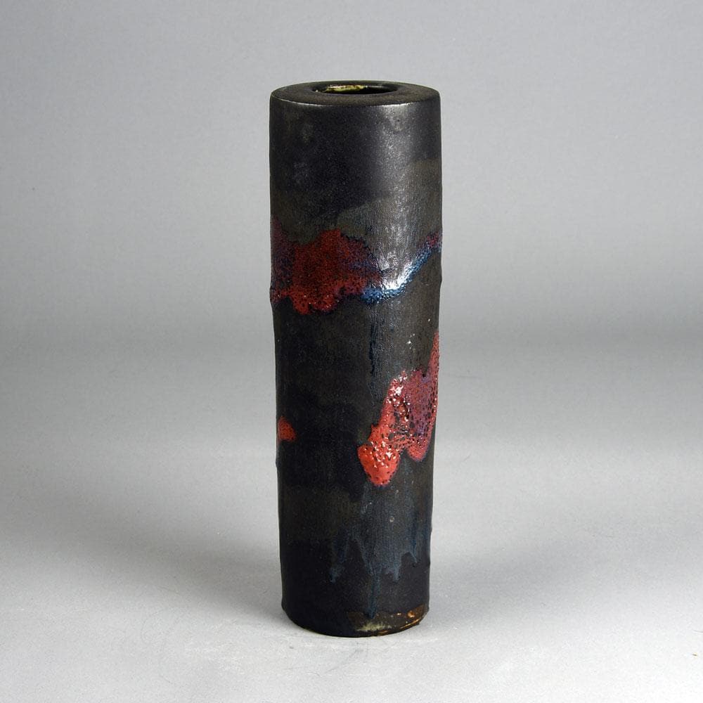 Dieter Crumbiegel, Germany, unique stoneware cylindrical vase E7238 - Freeforms