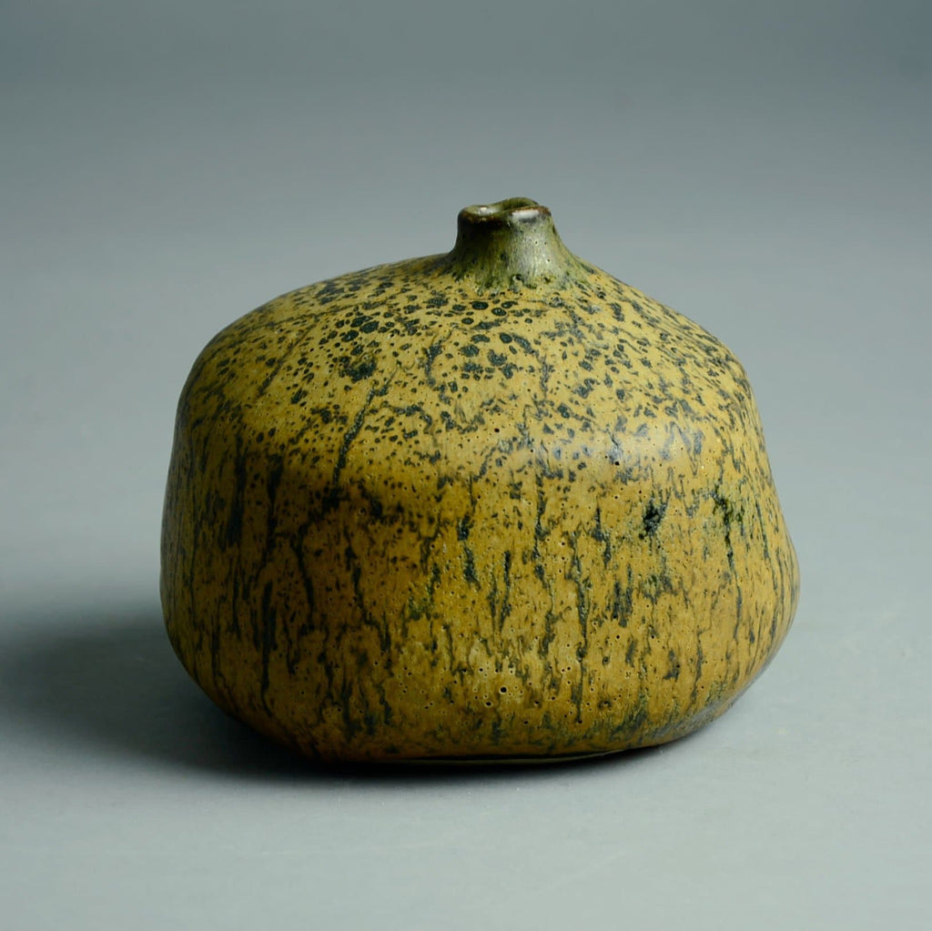 Dieter Crumbiegel, Germany vase with yellow and black glaze C5306 - Freeforms
