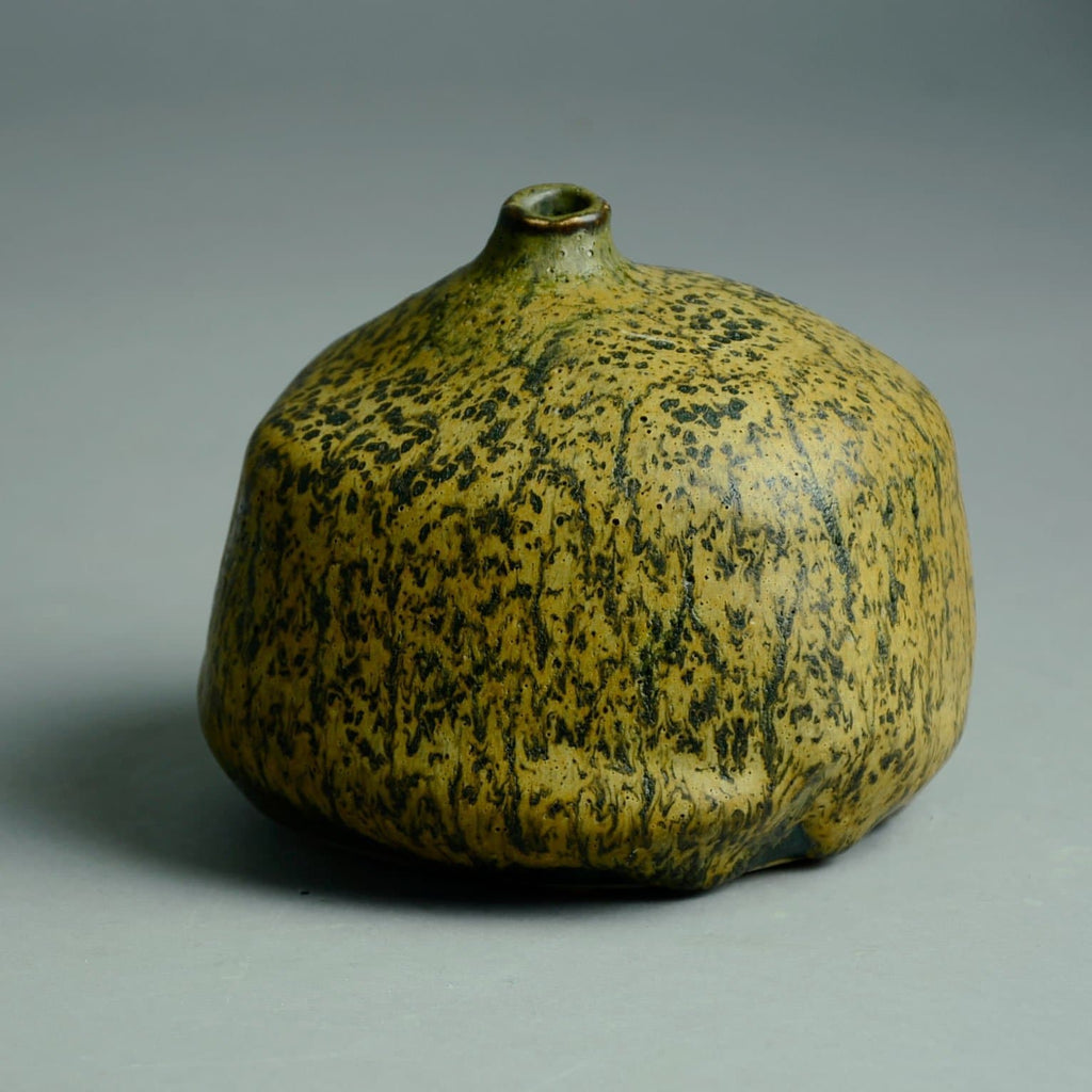 Dieter Crumbiegel, Germany vase with yellow and black glaze C5306 - Freeforms