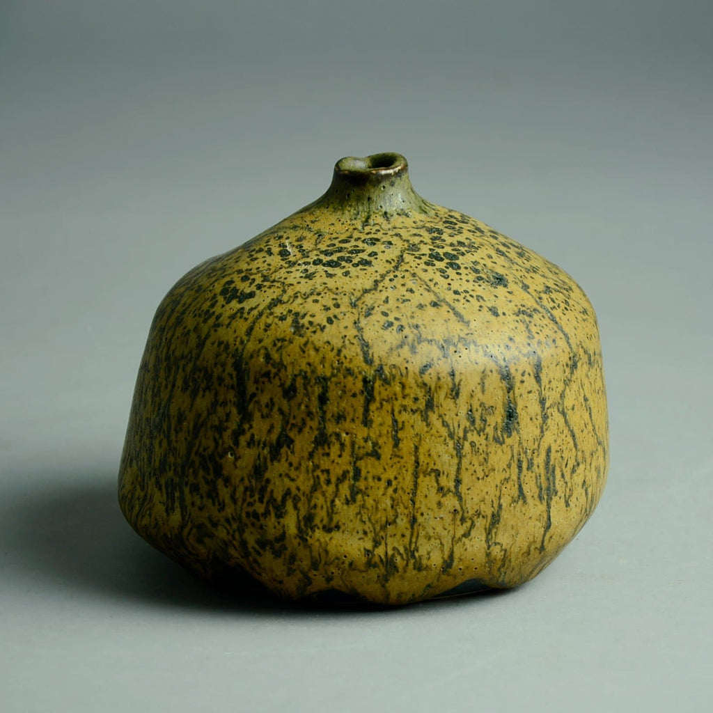 Dieter Crumbiegel, Germany vase with yellow and black glaze C5306 - Freeforms