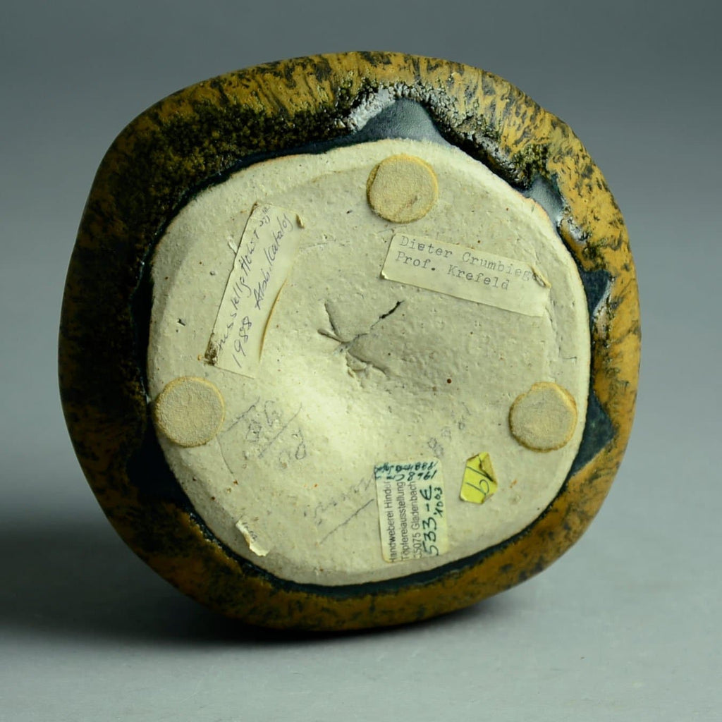 Dieter Crumbiegel, Germany vase with yellow and black glaze C5306 - Freeforms