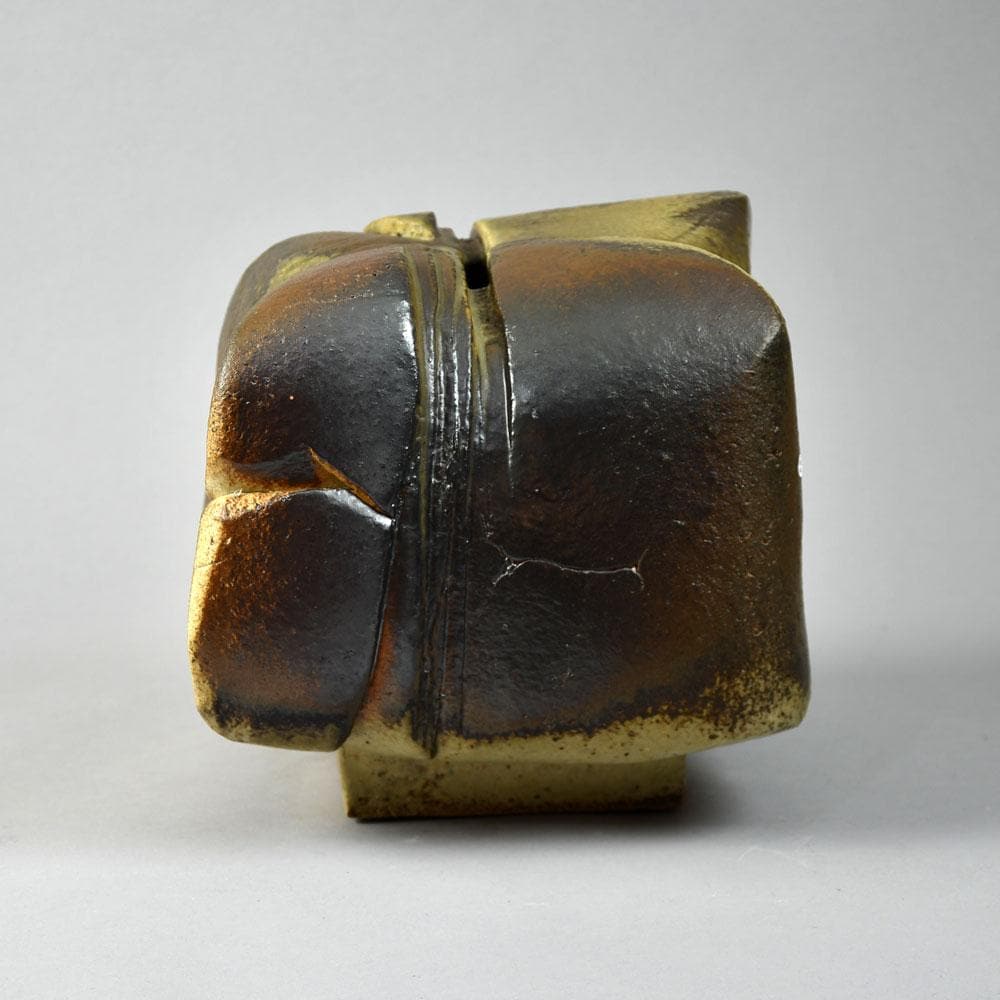 Dieter Crumbiegel, own studio, Germany, unique stoneware sculpture with brown glaze E7302 - Freeforms