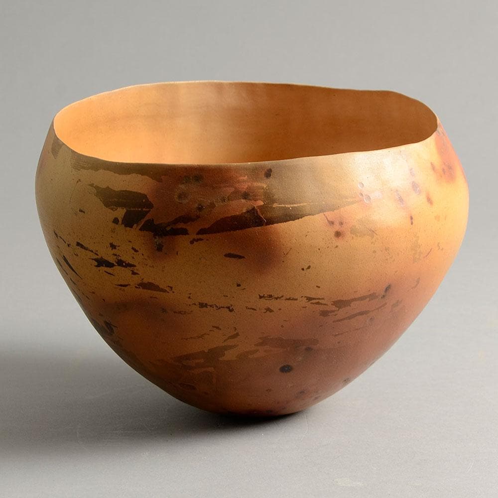Elspeth Owen, UK, unique raku bowl D6381 - Freeforms