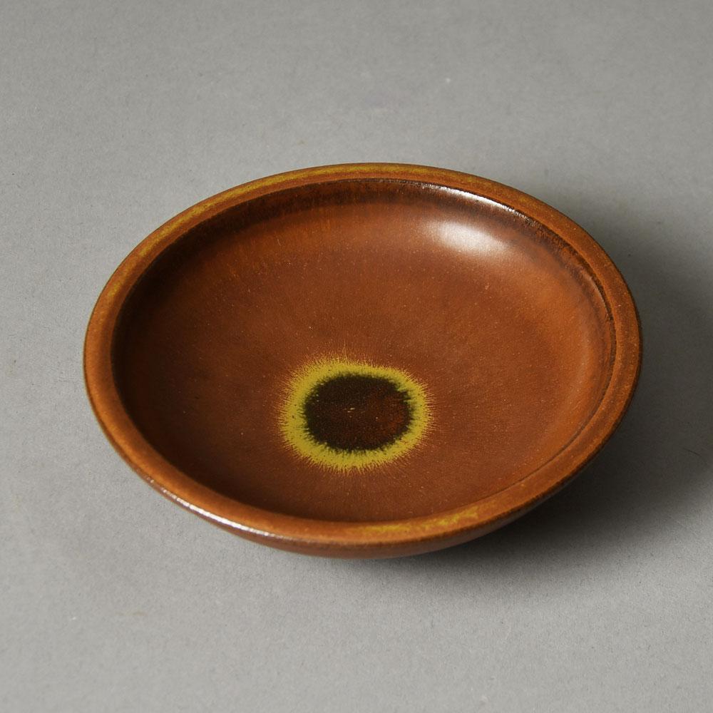 Erich and Ingrid Triller for Tobo dish with reddish brown glaze G9292 - Freeforms