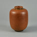 Erich and Ingrid Triller for Tobo, ovoid vase with reddish brown glaze G9253 - Freeforms