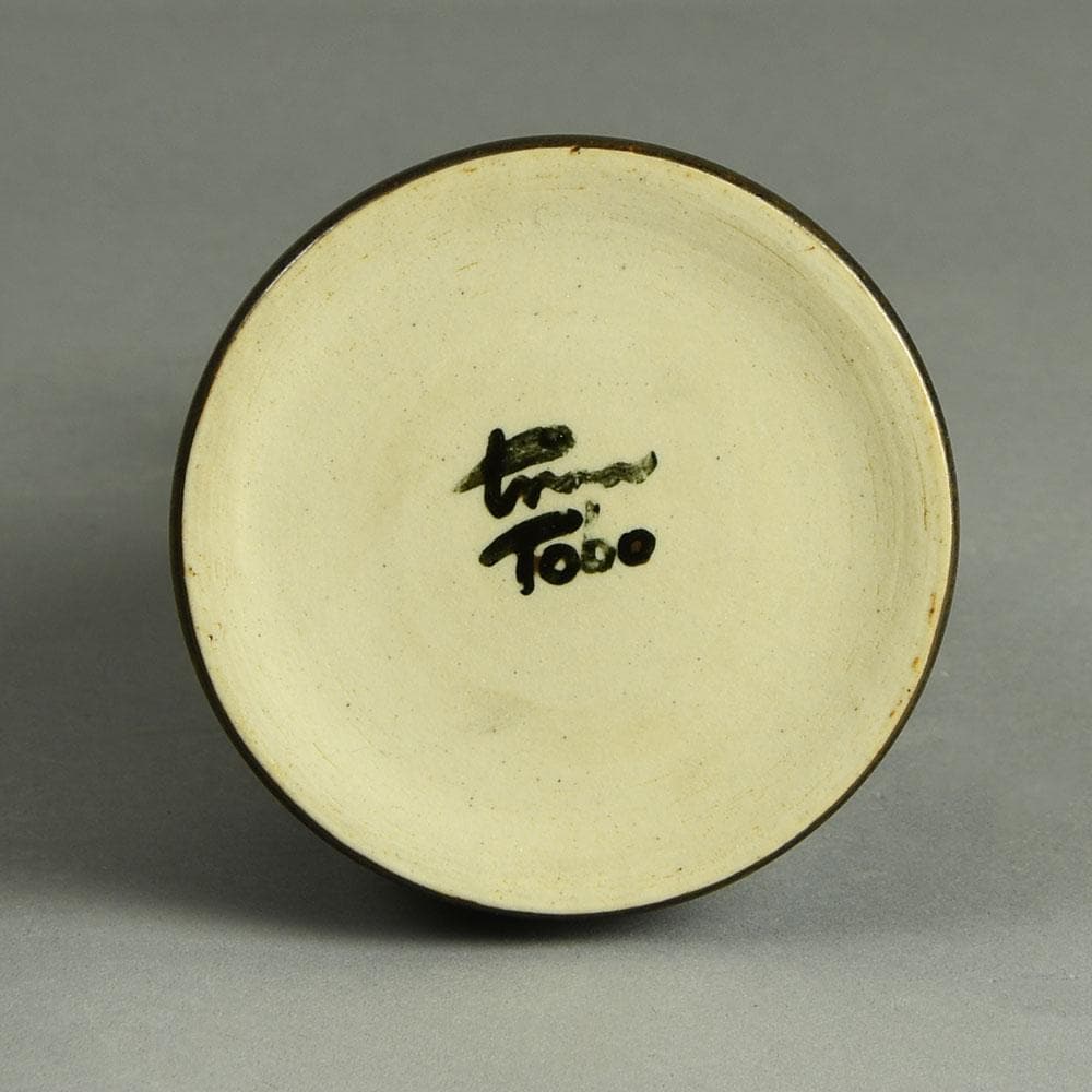 Erich and Ingrid Triller for Tobo vase with dark brown glaze E7191 - Freeforms