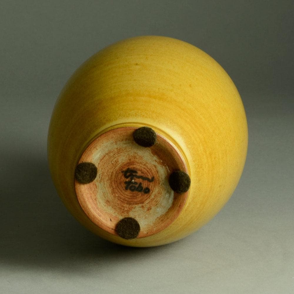 Erich and Ingrid Triller for Tobo, vase with yellow glaze N6845 - Freeforms