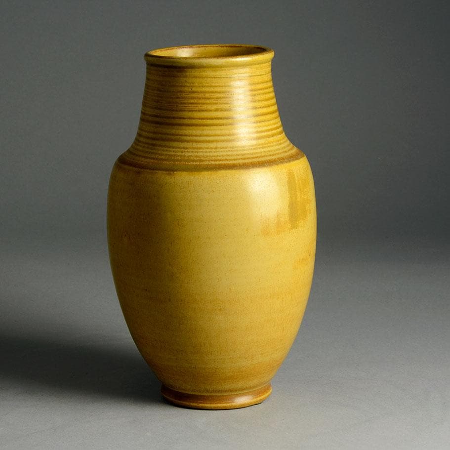 Erich and Ingrid Triller for Tobo, vase with yellow glaze N6845 - Freeforms