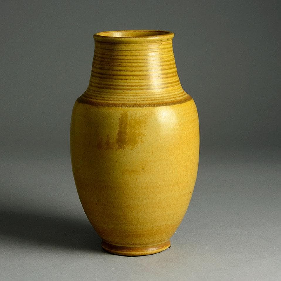 Erich and Ingrid Triller for Tobo, vase with yellow glaze N6845 - Freeforms