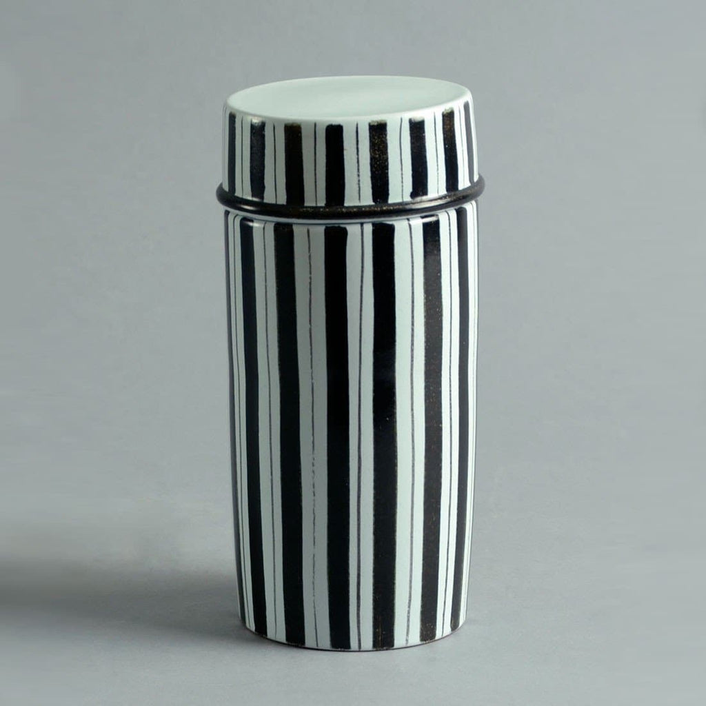 stig lindberg faience lidded jar gustavsberg white