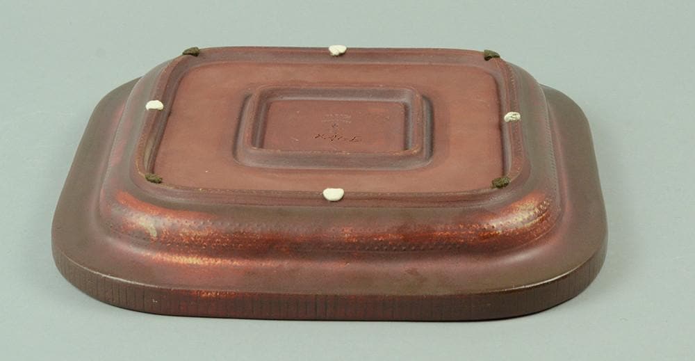 "Farsta" footed stoneware ware dish by Wilhelm Kage N1682 - Freeforms