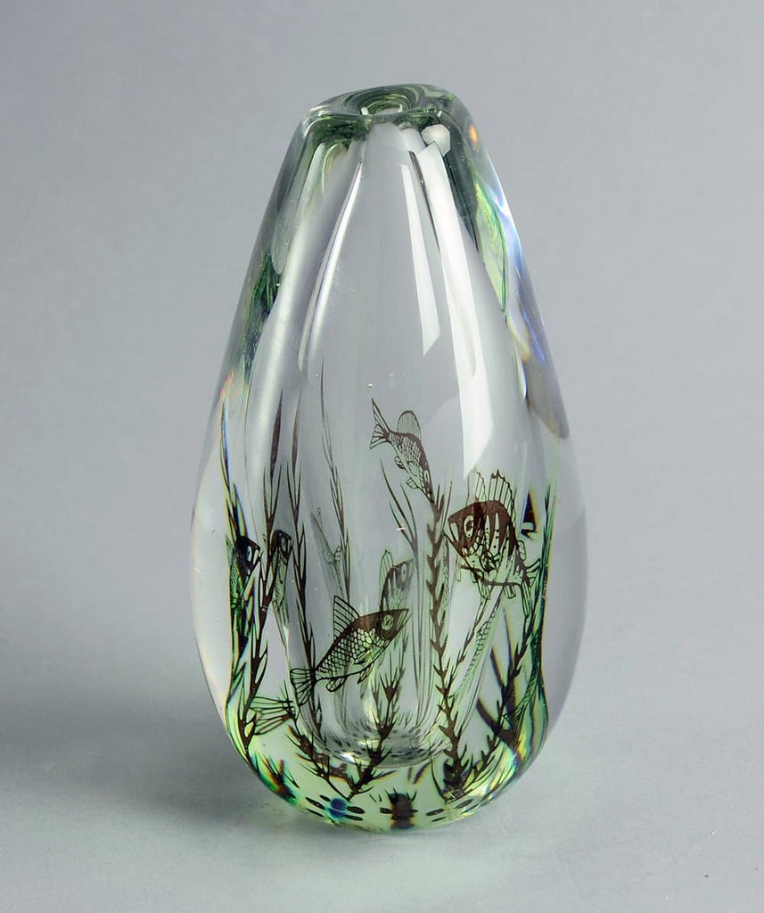 "Fish Graal" glass vase by Edward Hald for Orrefors A1947 - Freeforms