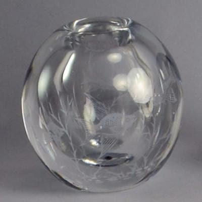 "Fishgraal" glass vase by Edward Hald for Orrefors N8761 - Freeforms