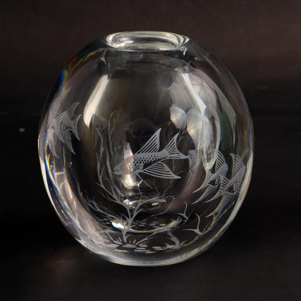 "Fishgraal" glass vase by Edward Hald for Orrefors N8761 - Freeforms