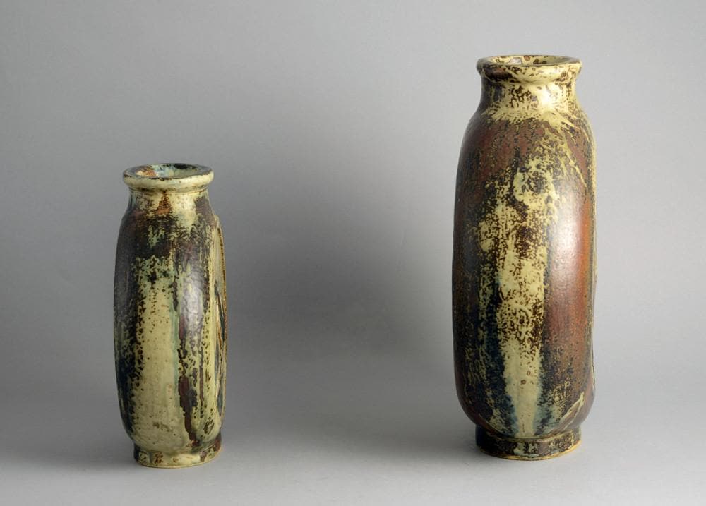 Flattened circular vase by Knud Kyhn for Royal Copenhagen A1094 - Freeforms