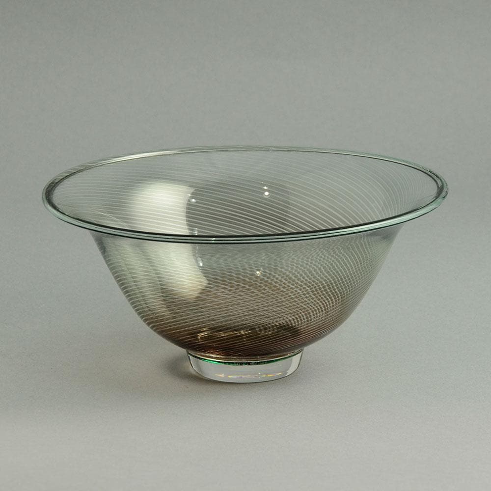 Footed glass "slip graal" bowl by Edward Hald for Orrefors N2175 - Freeforms