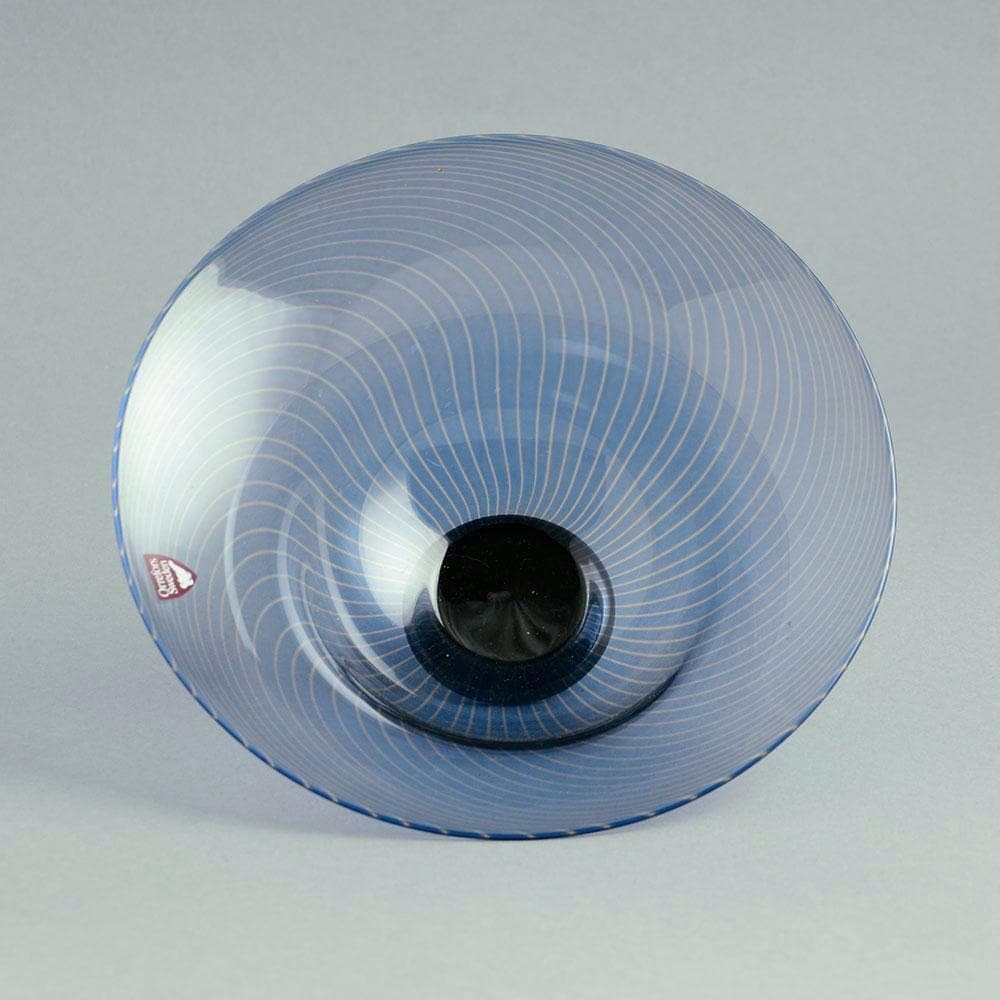 Footed glass "slip graal" bowl by Edward Hald for Orrefors N3638 - Freeforms