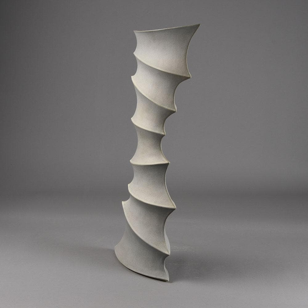 Frank Schillo, very large stoneware sculptural vase with white glaze E7316 - Freeforms