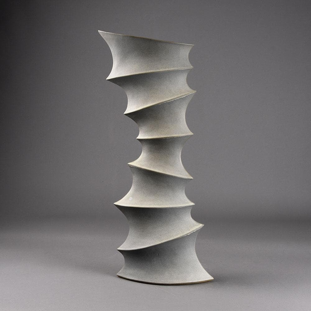 Frank Schillo, very large stoneware sculptural vase with white glaze E7316 - Freeforms