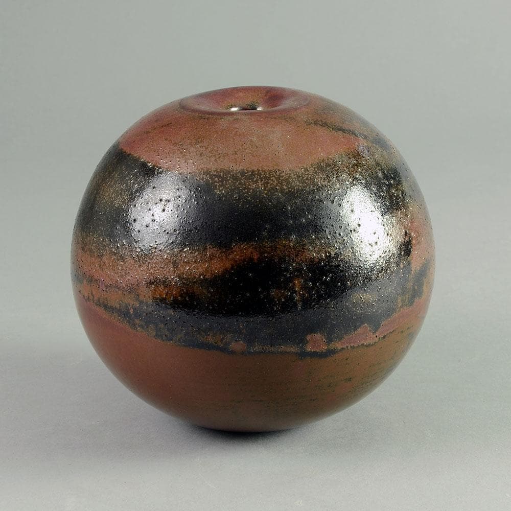 Gerald Weigel, own studio, Germany, Stoneware vase with tenmoku glaze D6151 - Freeforms