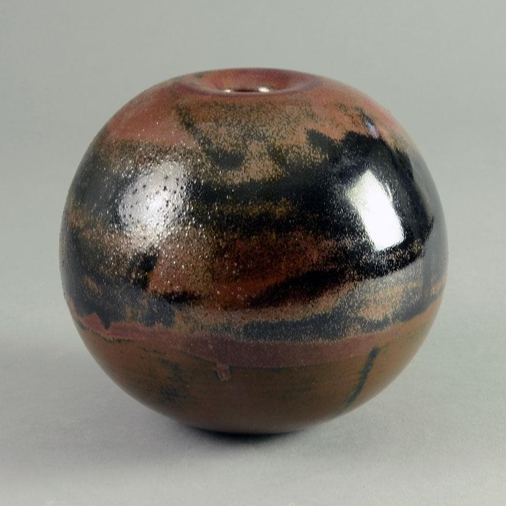Gerald Weigel, own studio, Germany, Stoneware vase with tenmoku glaze D6151 - Freeforms