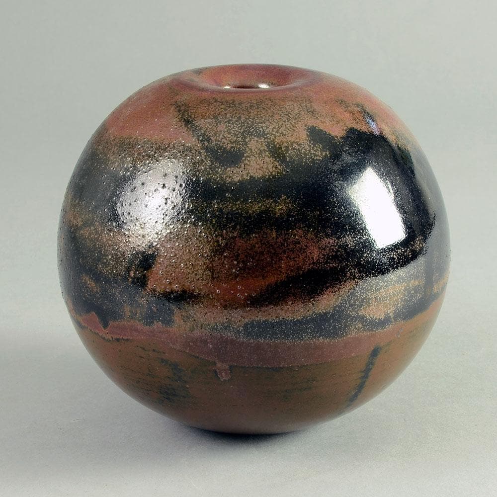 Gerald Weigel, own studio, Germany, Stoneware vase with tenmoku glaze D6151 - Freeforms