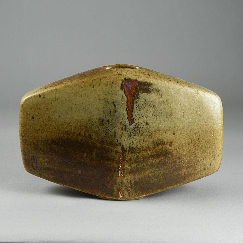 Gerald Weigel, sculptural vase with brown matte glaze E7134 - Freeforms