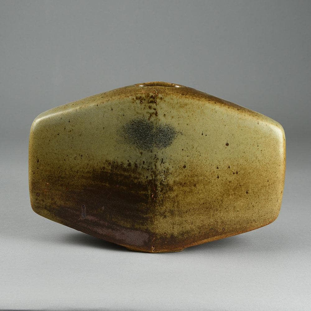 Gerald Weigel, sculptural vase with brown matte glaze E7134 - Freeforms