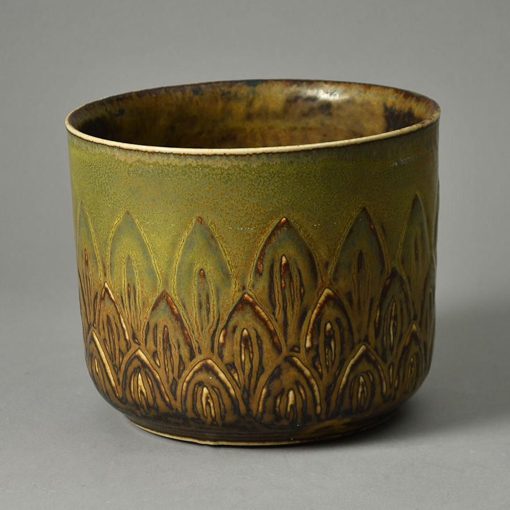 Gerd Bogelund for Royal Copenhagen large vase with solfatara glaze G9346 - Freeforms