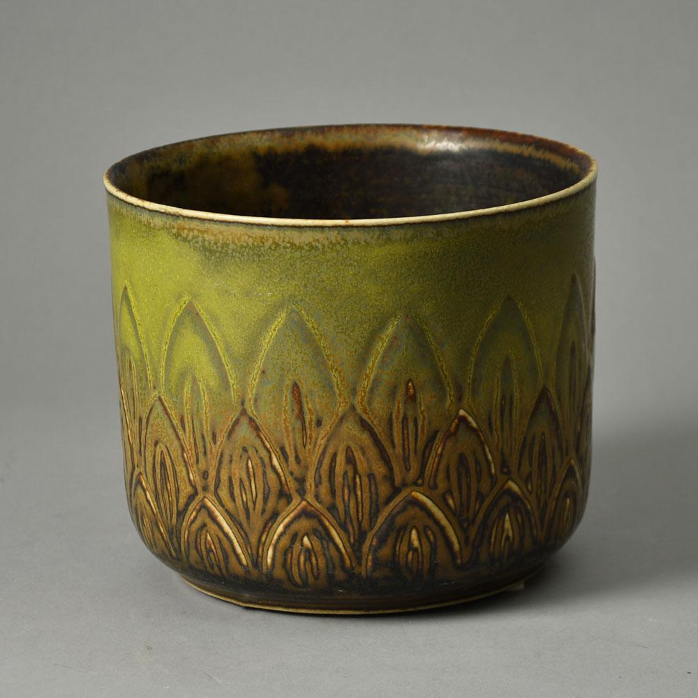 Gerd Bogelund for Royal Copenhagen large vase with solfatara glaze G9346 - Freeforms