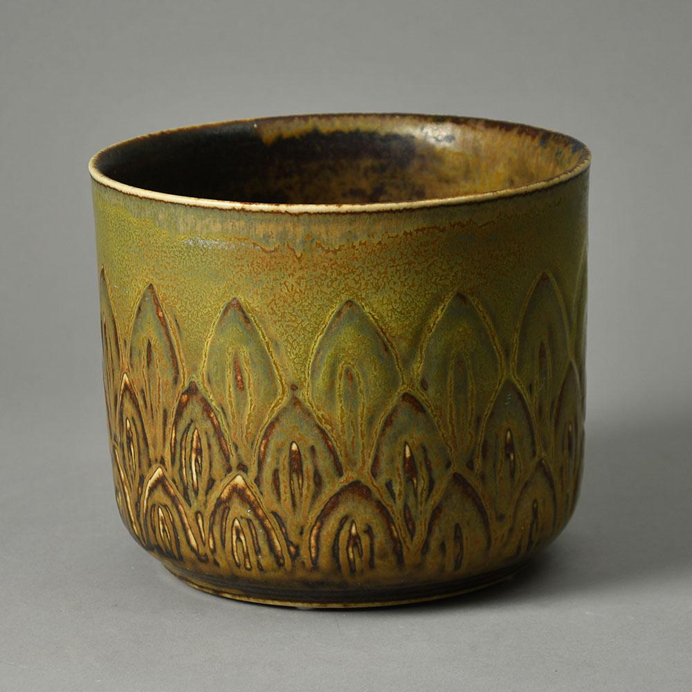 Gerd Bogelund for Royal Copenhagen large vase with solfatara glaze G9346 - Freeforms