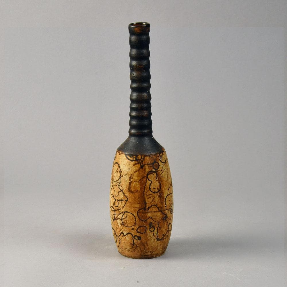 Gerhard Liebenthron, own studio, Germany unique stoneware long-necked vase G9118 - Freeforms