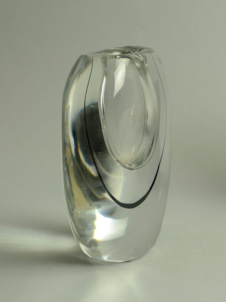 Glass "Black Contour" vase by Vicke Lindstrand for Kosta N5504 - Freeforms