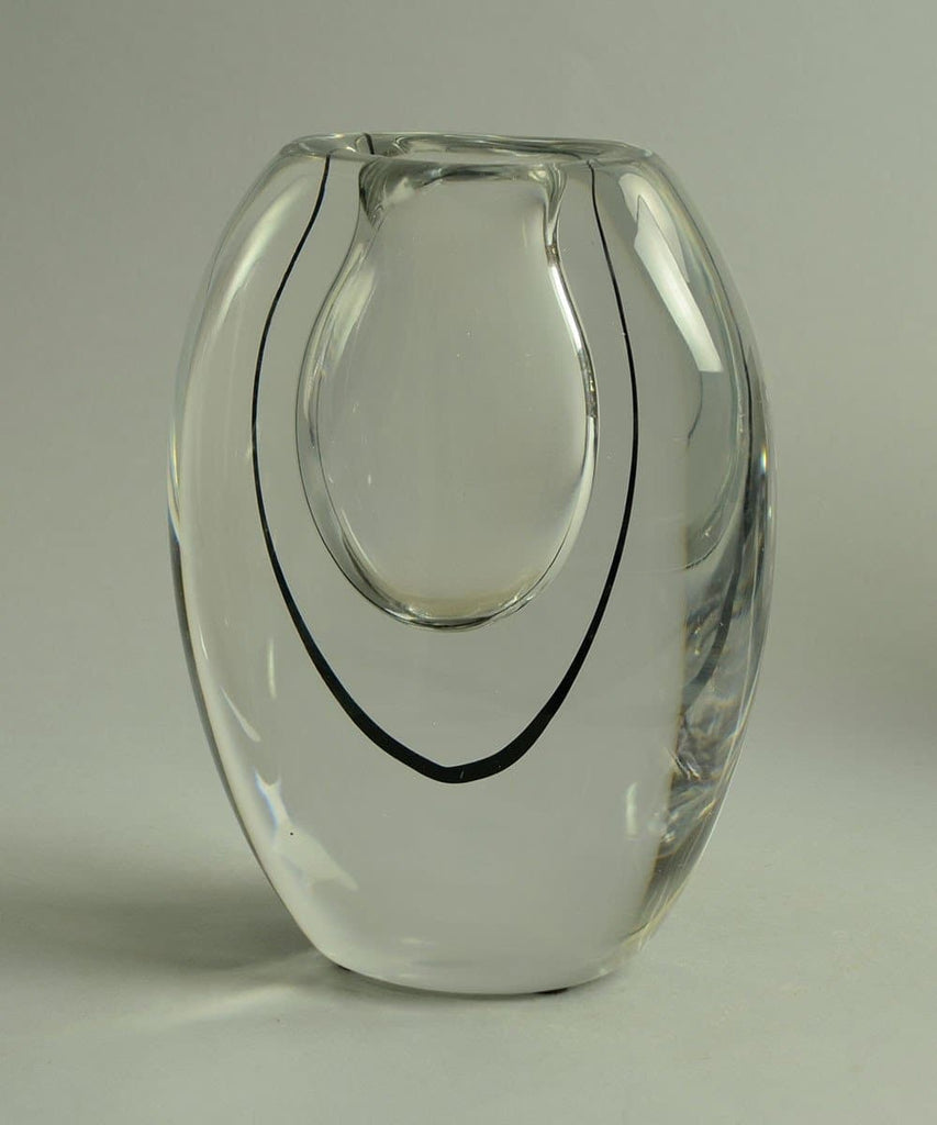 Glass "Black Contour" vase by Vicke Lindstrand for Kosta N5504 - Freeforms