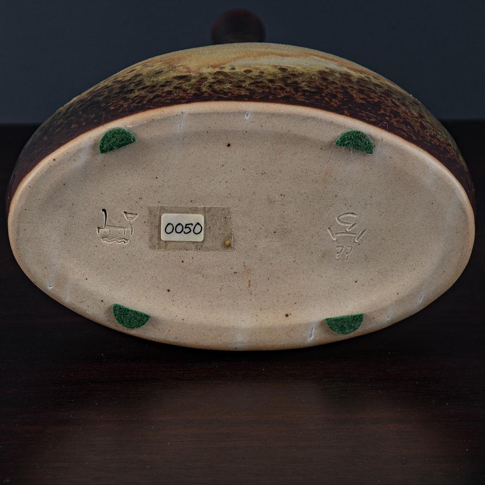 Görge Hohlt, Germany, unique stoneware vase with brown and beige glaze G9416 - Freeforms