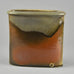 Gotlind Weigel, Germany stoneware flattened vase with glossy brown glaze E7255 - Freeforms