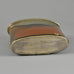 Gotlind Weigel, Germany stoneware flattened vase with glossy brown glaze E7255 - Freeforms