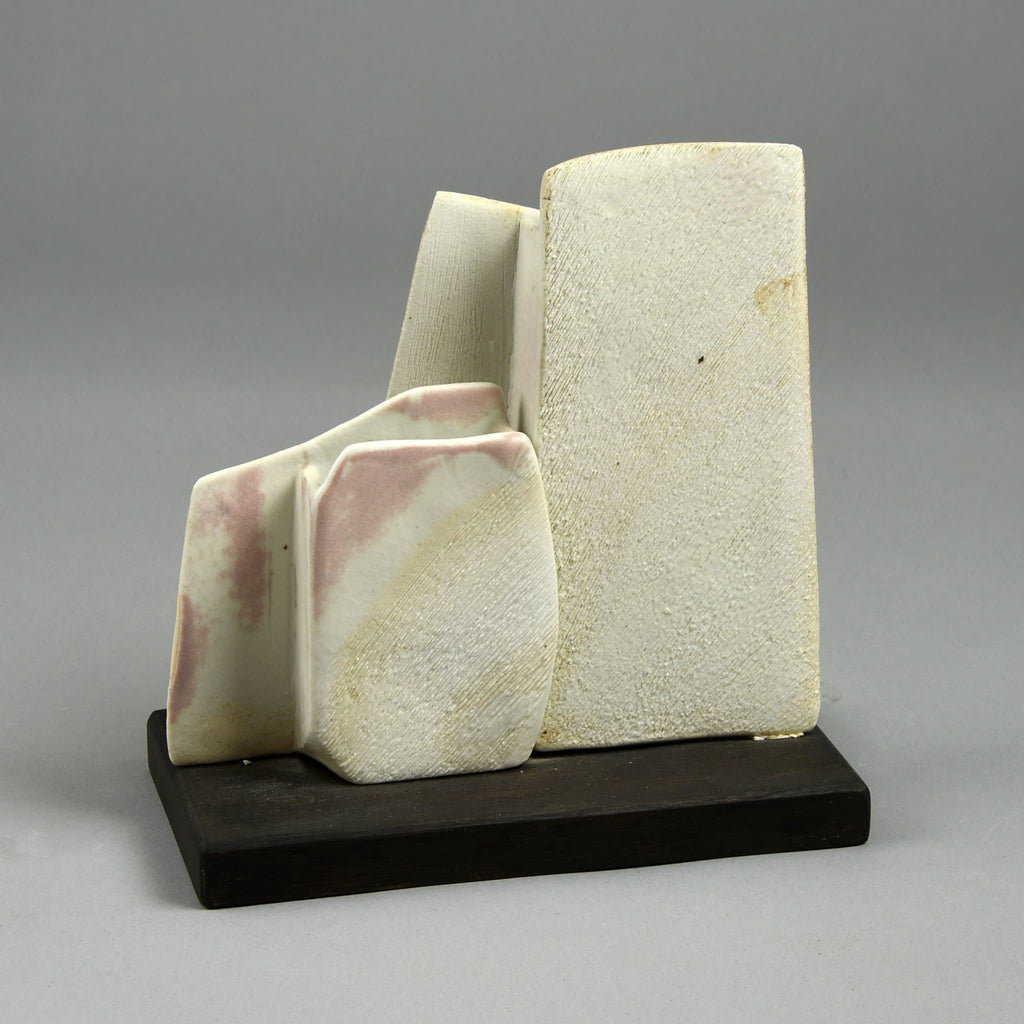 Gotlind Weigel, Germany stoneware sculpture on wooden base E7425 - Freeforms