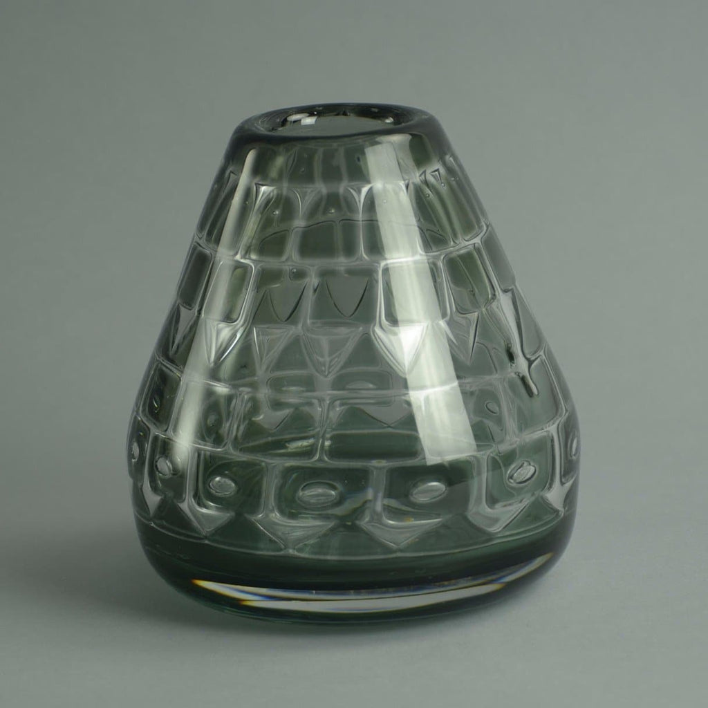 Gray glass "Ariel" vase by Ingeborg Lundin for Orrefors A1657 - Freeforms