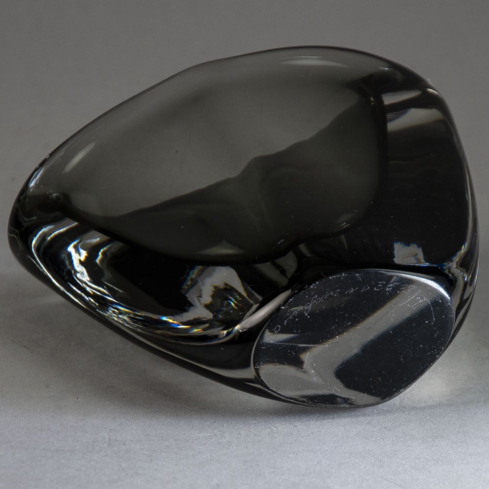 Gray glass "Sommerso" vase by Nils Landberg for Orrefors G9396 - Freeforms