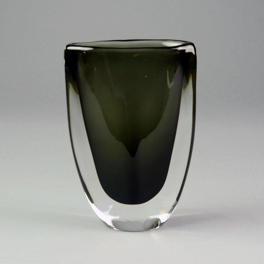 Gray glass "Sommerso" vase by Nils Landberg for Orrefors N7576 - Freeforms