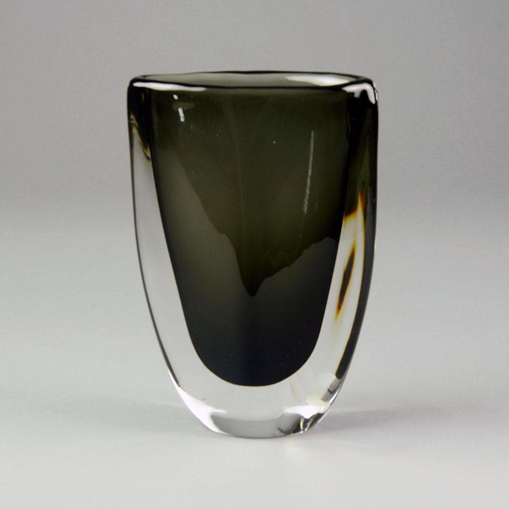 Gray glass "Sommerso" vase by Nils Landberg for Orrefors N7576 - Freeforms
