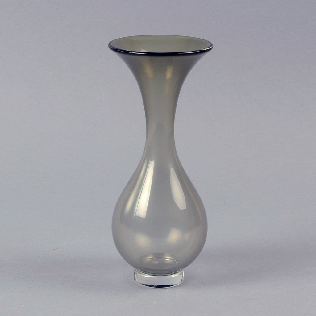 Gray glass vase by Nils Landberg for Orrefors N7412 - Freeforms