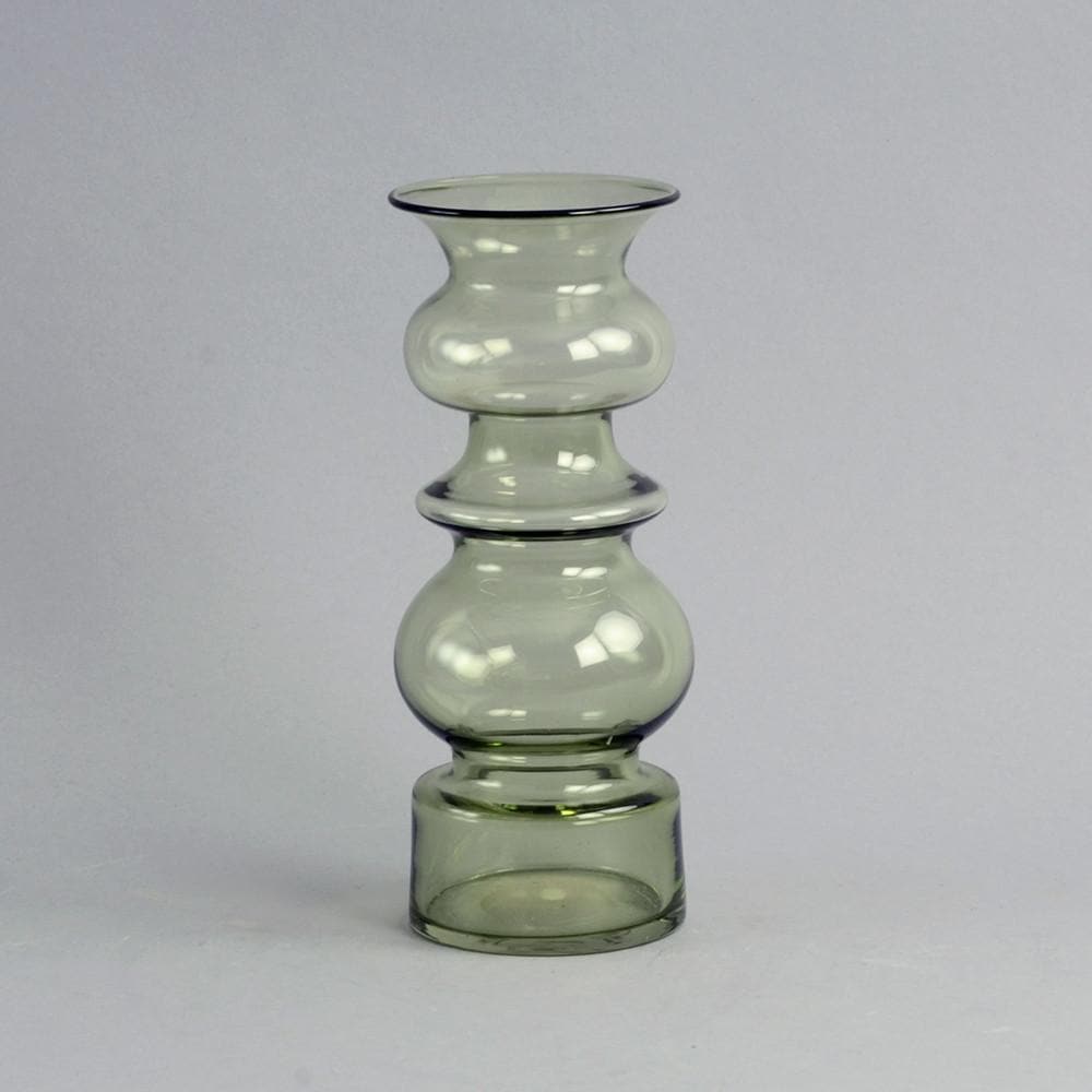 Green glass vase by Kaj Franck for Nuutajarvi-Nottsjo N9333 - Freeforms