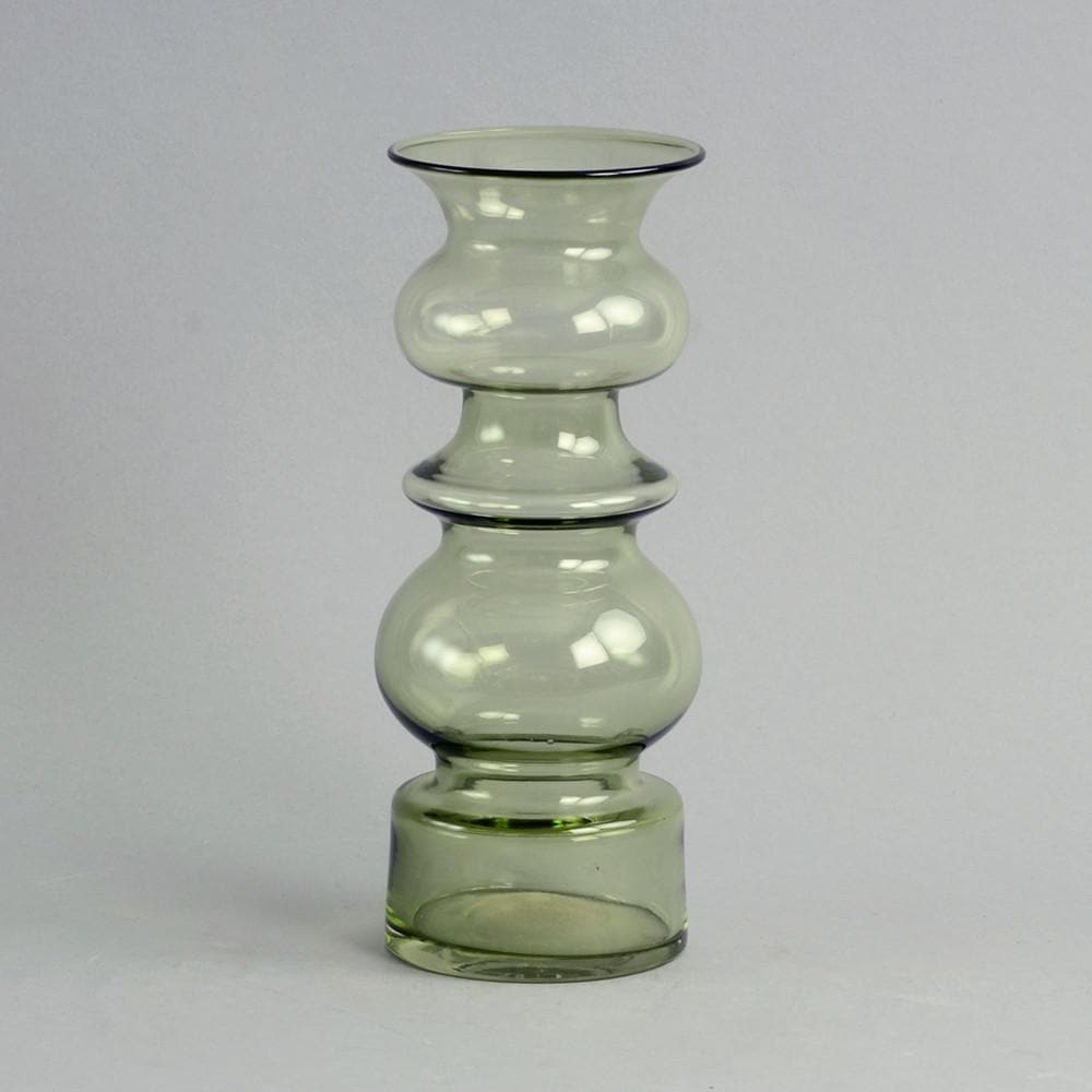 Green glass vase by Kaj Franck for Nuutajarvi-Nottsjo N9333 - Freeforms