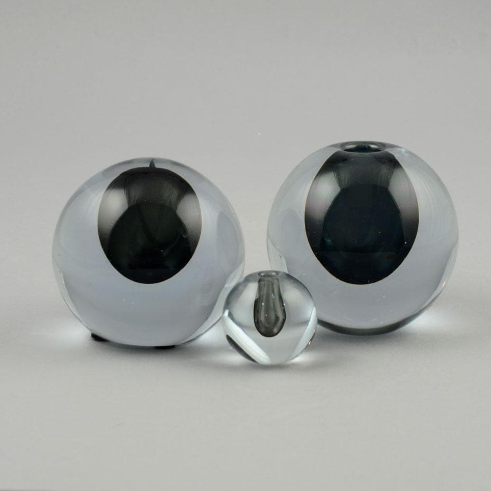 Group of Strombergshyttan glass orb paperweights - Freeforms